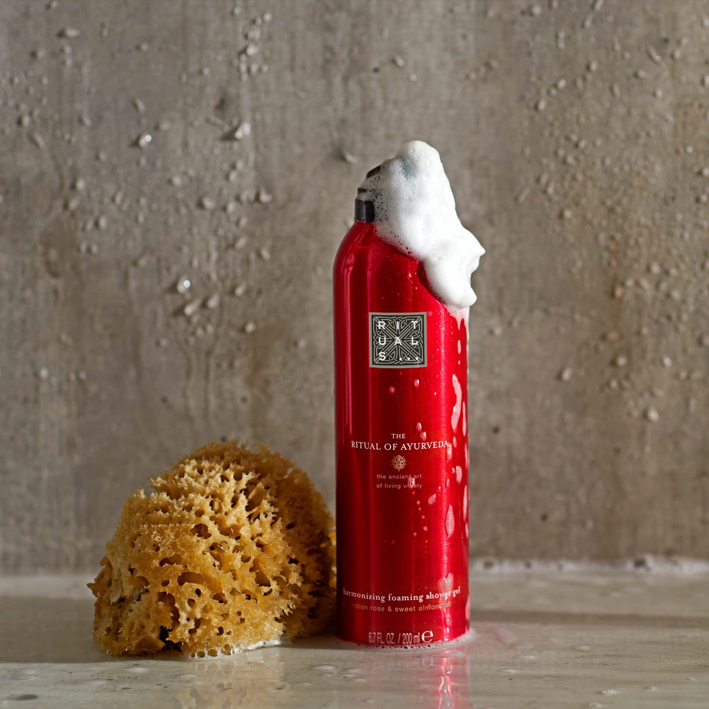 RITUALS Ayurveda Rebalancing Foaming Shower Gel - Fragrant Body Wash with Indian Rose & Sweet Almond Oil - 6.7 Fl Oz (3 Pack)