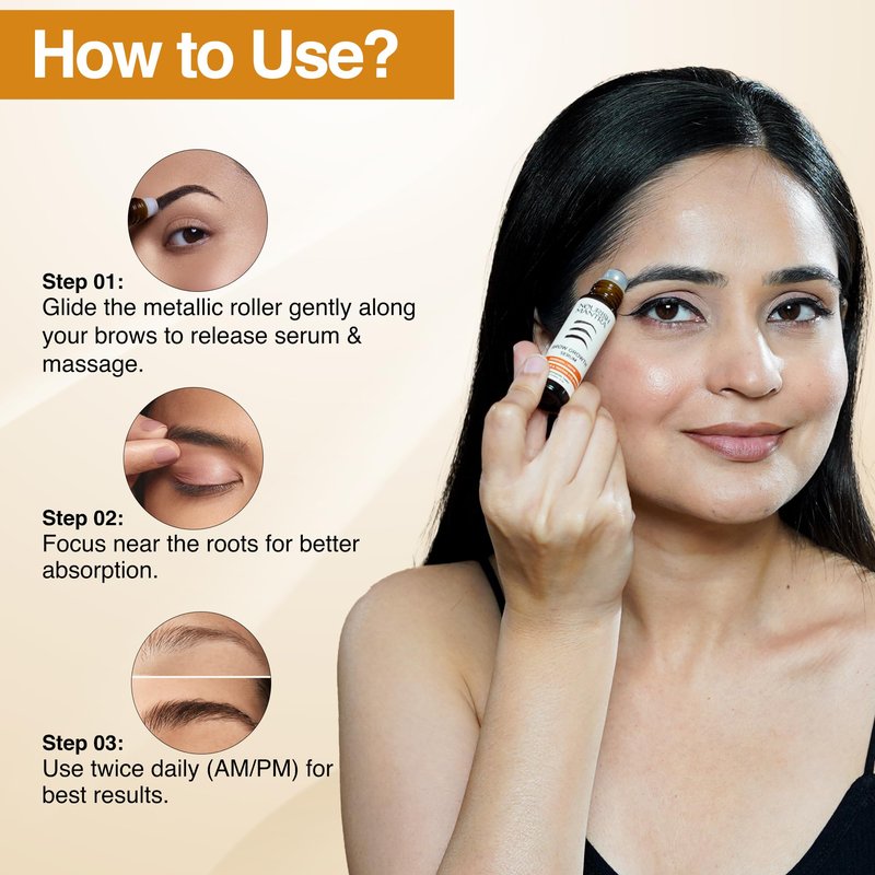 Nourish Mantra Eyebrow Growth Serum, Boost Regrowth for Longer, Thicker, Fuller-Looking Brows, Effective Enhancing Formula with Redensyl,Biotin & Peptides 10 ml