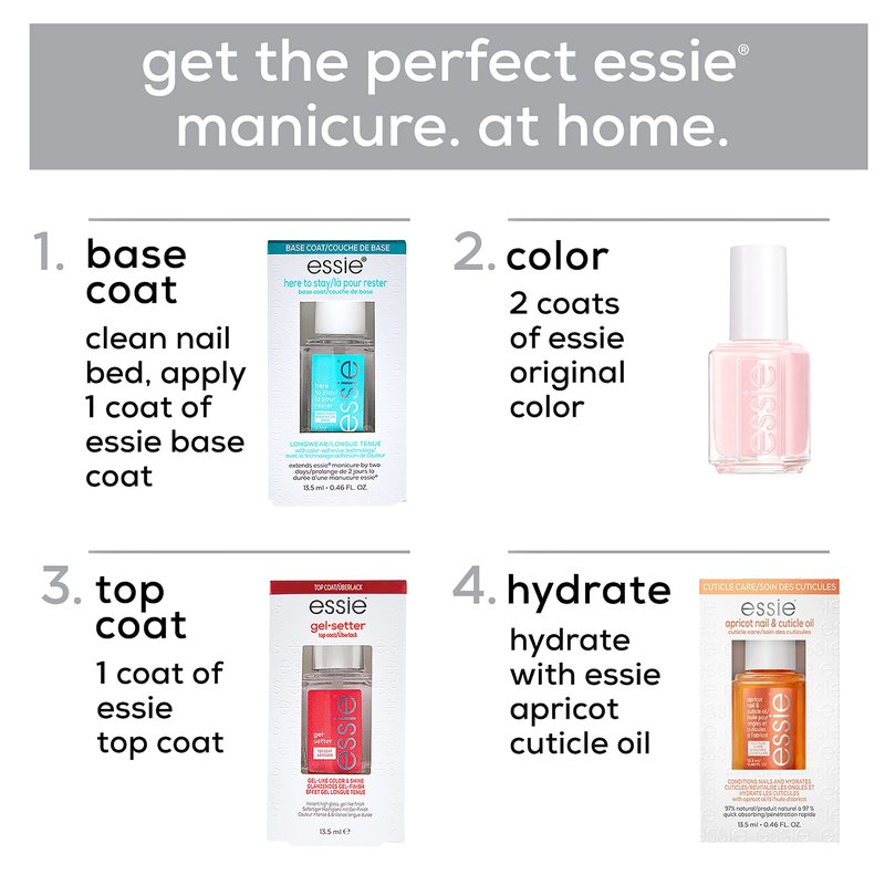 essie Nail Care, 8-Free Vegan, Speed Setter Top Coat, quick-dry nail polish, 0.46 fl oz