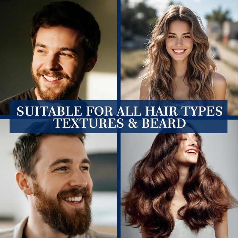 Minoxidil Hair Growth Solution - Extra Strength Beard Spray Kit with Biotin for Thicker Hair - 2PCS