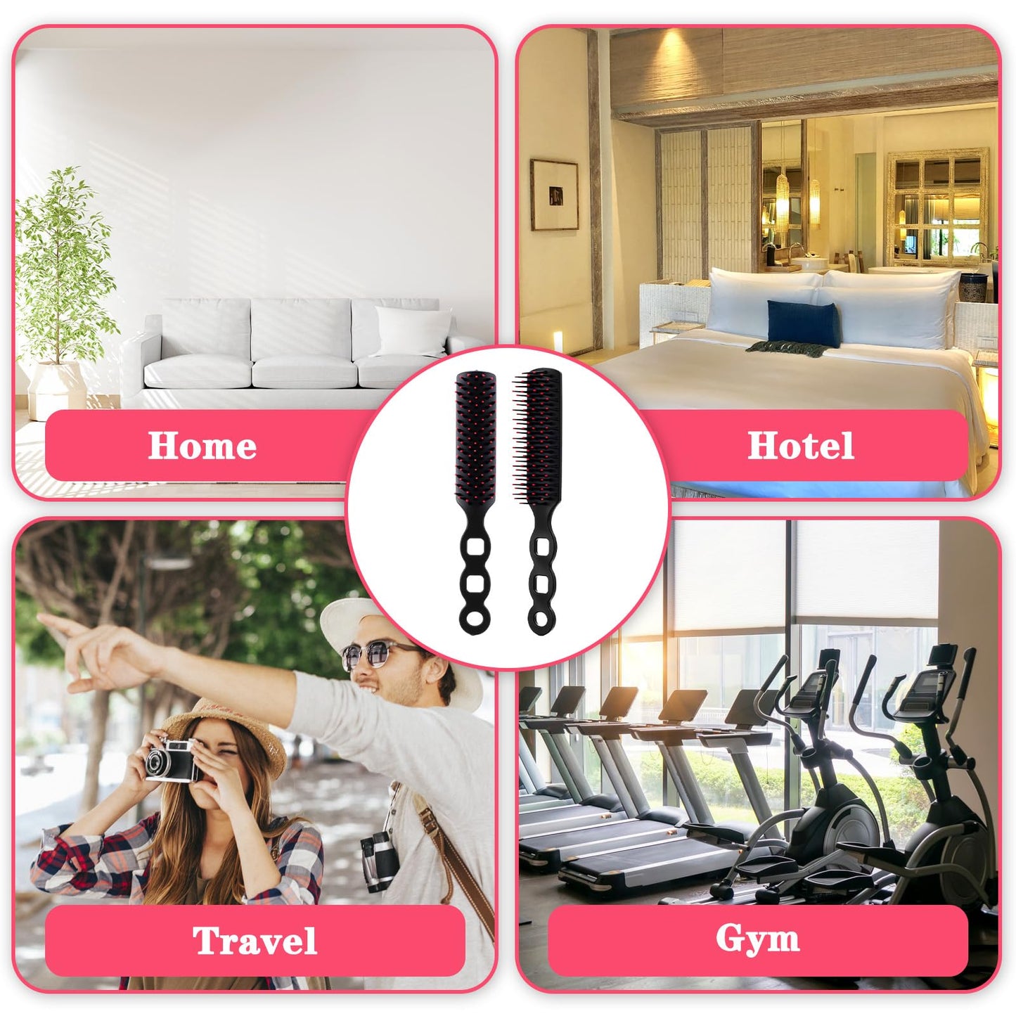 Molain 100 Pcs Bulk Hair Brushes, Individually Wrapped Hair Brush Bulk for Homeless Supplies, Disposable Hairs Brushes Nylon Bristle Detangling Hairs Brush for Charity Donation, Hotel, Shelter, Home