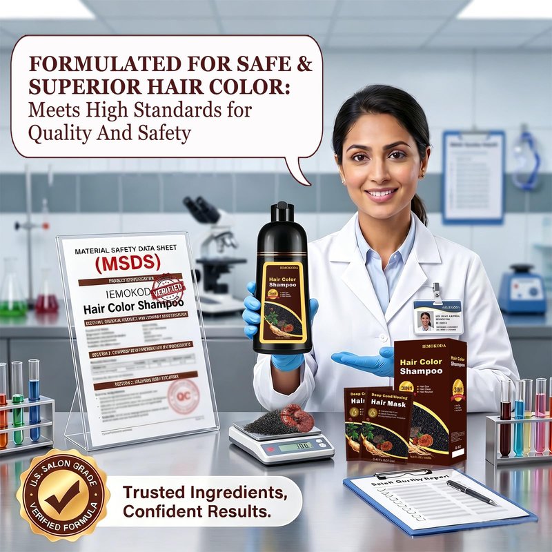 Dark Coffee Hair Dye Shampoo 3 in 1 for Gray Hair, Long-lasting & Natural Hair Color Shampoo, Herbal Ingredients Natural Shampoo Hair Dye Effect in Minutes, Gifts for Men Women 500ml