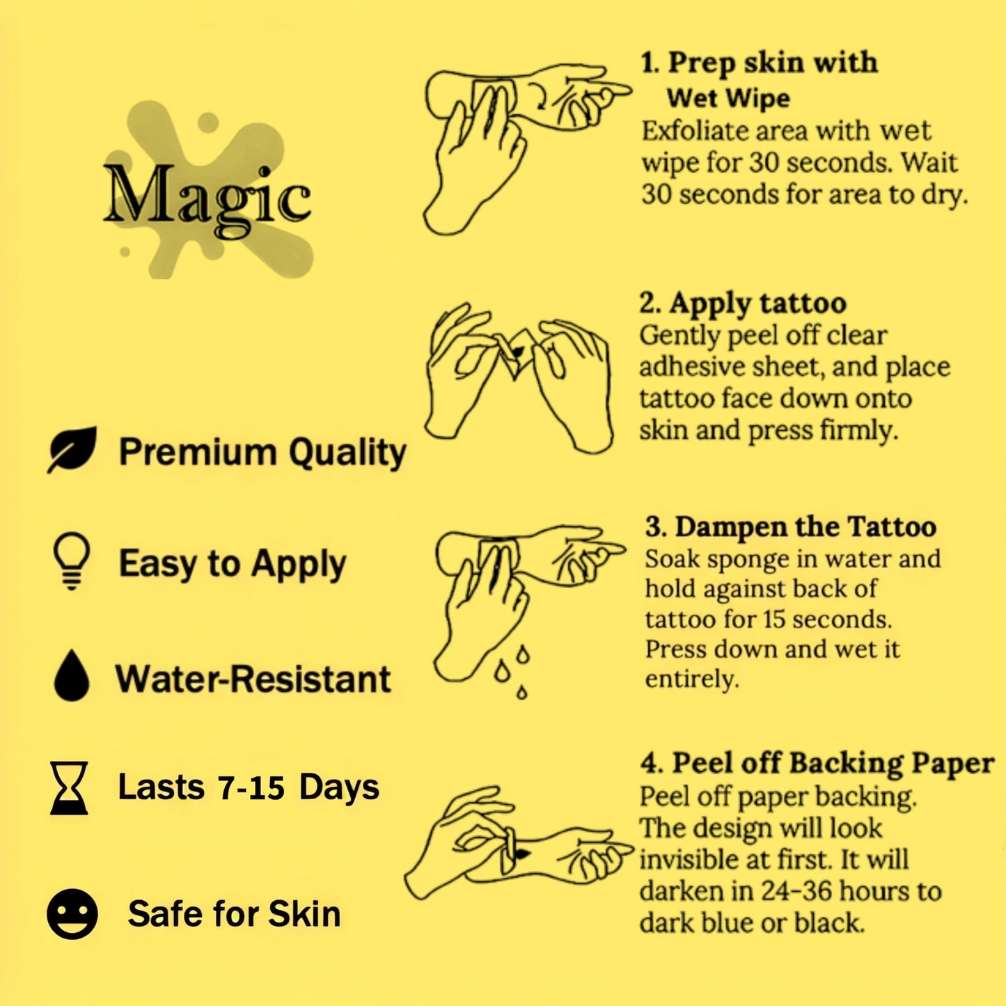 Boldink Semi-permanent Tattoos,Realistic Fake Tattoos,Last 7-15 Days,Waterproof Non-reflective Temporary Tattoo Stickers,Cruelty-free,Uniquely Designed Exquisite Packaging(Dragonfly)