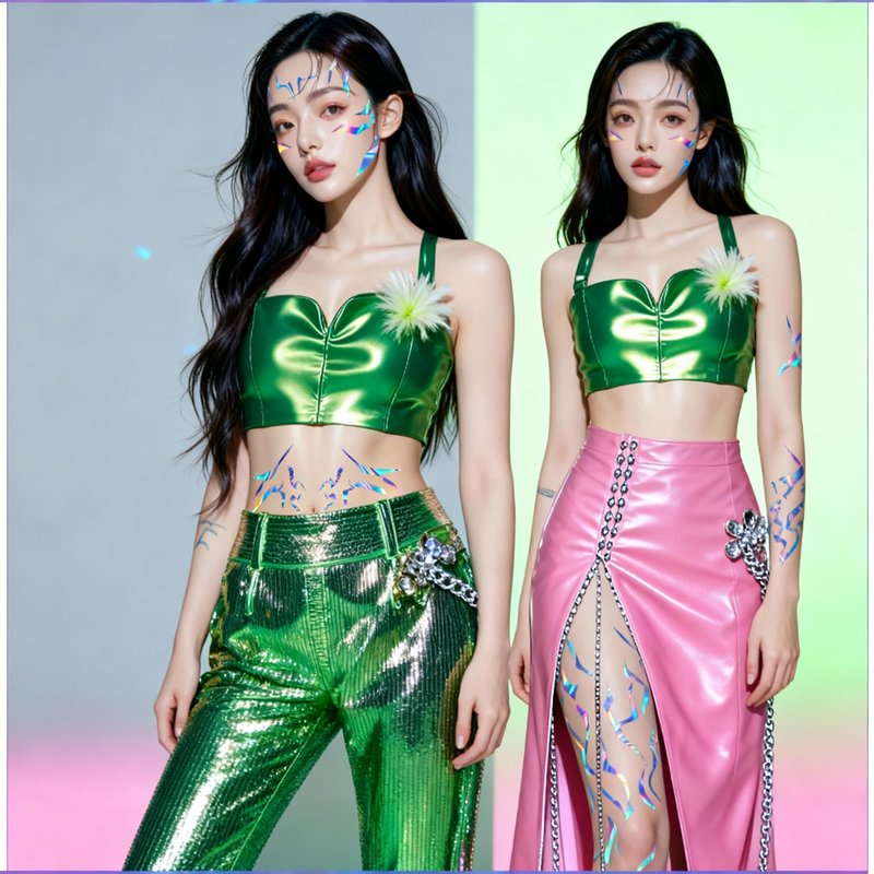 8 Sheets Temporary Tattoo Sticker Set, Hunter Pop Singer Full Body Waterproof Fantasy Body Art Transfer-Colorful