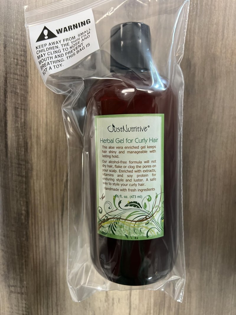 Just Nutritive Herbal Gel for Curly Hair | Frizzy Hair Styling and Conditioning Gel | 16 Oz