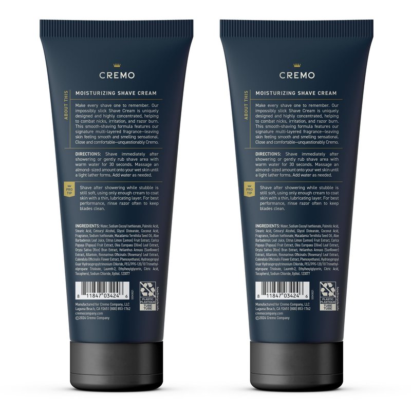 Cremo Palo Santo Shave Cream (2 Pack), Astonishingly Superior Ultra-Slick Shaving Cream for Men, Fights Nicks, Cuts And Razor Burn, 6 Fl Oz