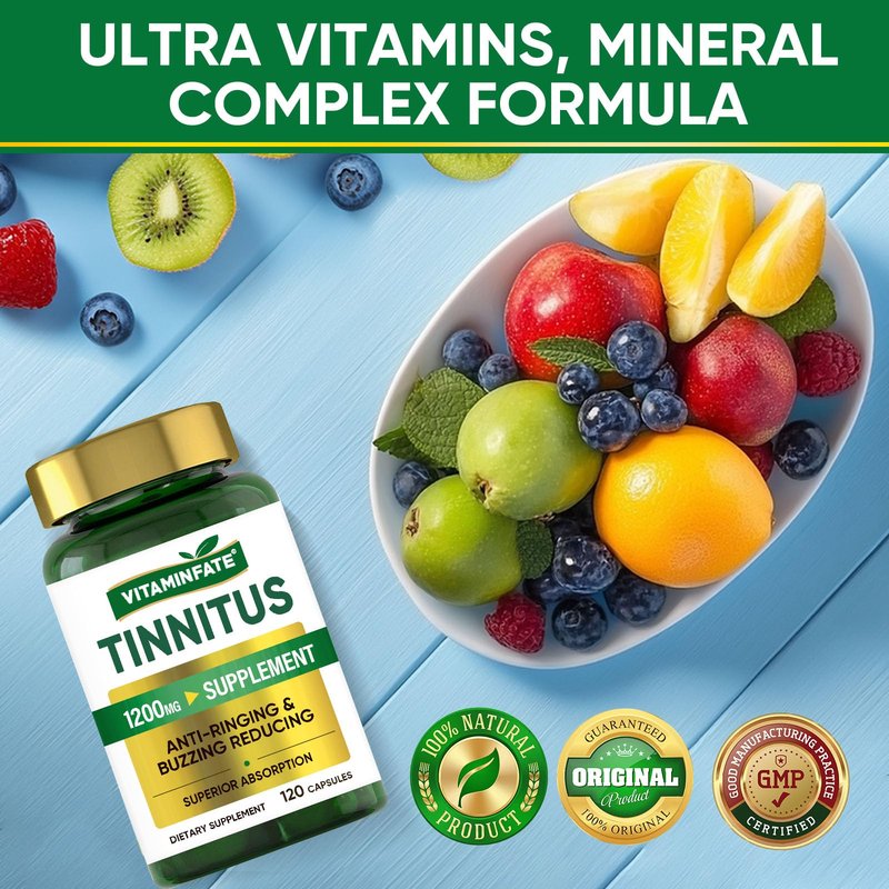 Tinnitus Relief for Ringing Ears Supplement 1200mg - 120 Capsules | Supports Ear Health and Reduces Tinnitus Symptoms
