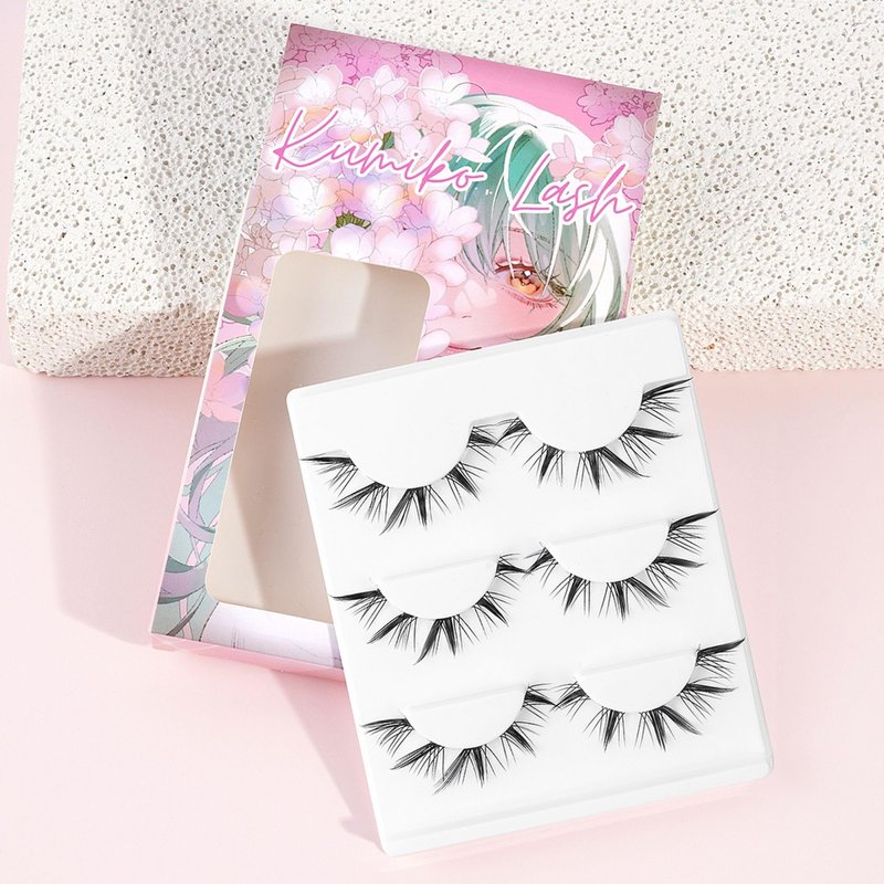 Kumiko Handmade Manga Lashes 3 Pairs Pack | Douyin False Eyelashes Manhua Anime Lashes Wispy Cat Eye | Japanese Korean Spiky Fake Eyelashes Fairy Custom Look | Ideal for Cosplay & Kawaii (Fairy Style)