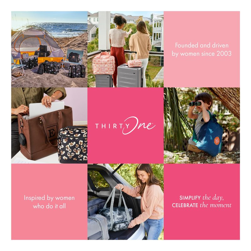 Thirty-One Gifts Modern Toiletry Bag Small Toiletry Travel Bag for Makeup and Bathroom Essentials Rosedust Shibori, Painted Streaks