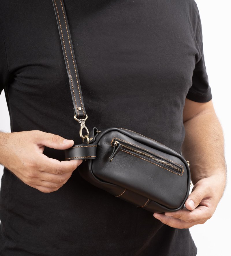 Handmade Premium Leather Men's Toiletry Travel Bag - Dopp Kit & Crossbody Bag , Makeup Organizer, Gift Ideas for Men & Women, Small Travel Bag, Travel Kit, Genuine Leather, Accessories for Men