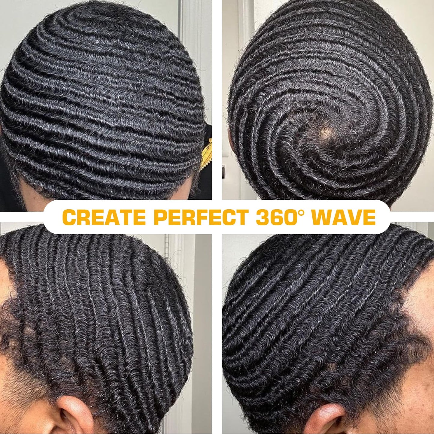 Wave Pomade for Men - Strong Hold, Easy Wash, Promotes Layered Waves, Moisture, Silky Shine, Hair Cream, Grease, Brush, Durag, Cap Set (Red)