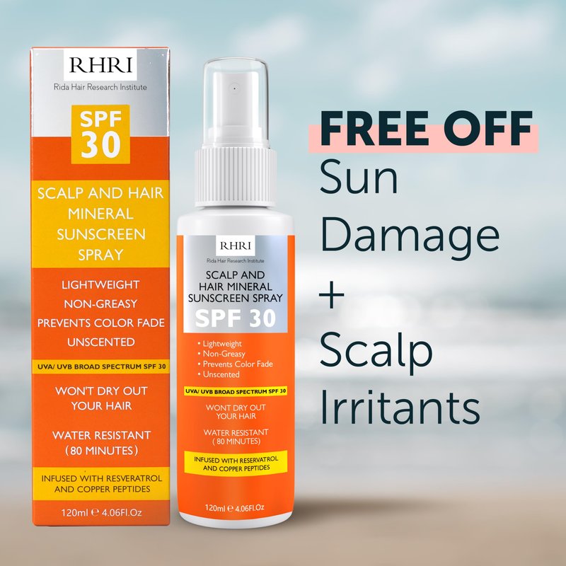 Hair Sunscreen Spray SPF 30 | Scalp Sunscreen for Hair & Scalp | Heat Protection Spray for Hair Non-Greasy UV Protection | Heat Protectant Helps Prevent Color Fade & Dryness | Beach SunBlock 4 oz