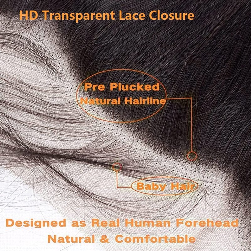 20 Inch Body Wave Closure - HD Lace 10A Brazilian Virgin Hair, Pre-Plucked with Baby Hair | Free Part