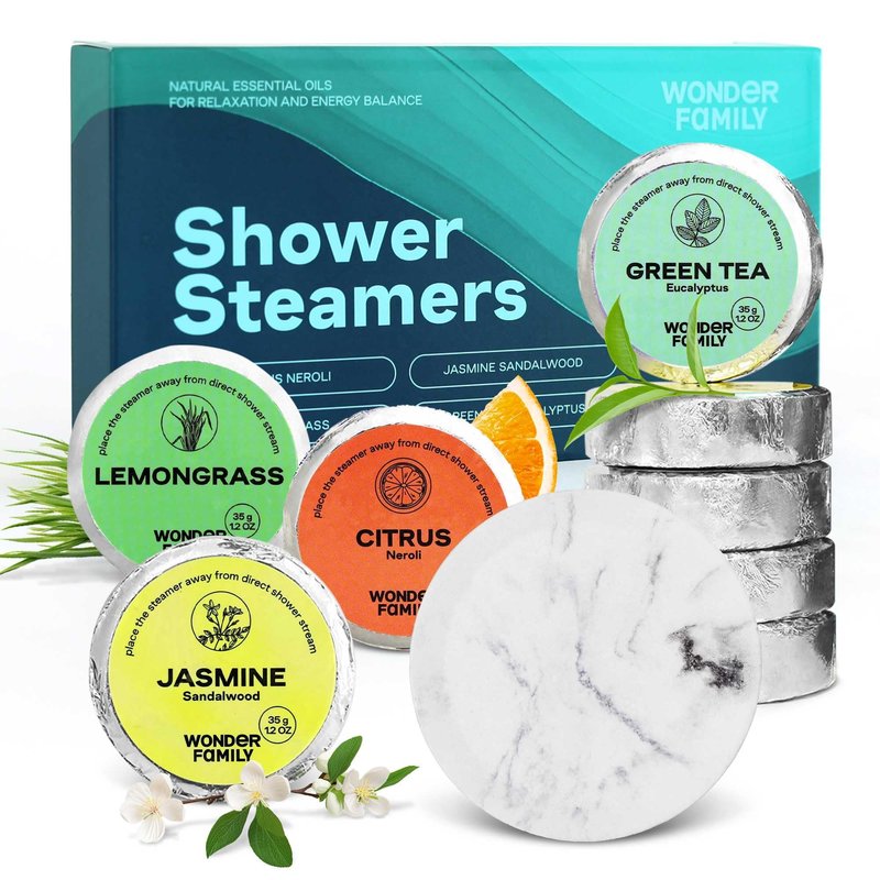 Refillable Shampoo - Conditioner and Body Wash - Aromatherapy Shower Steamers Gift Set for Women & Men