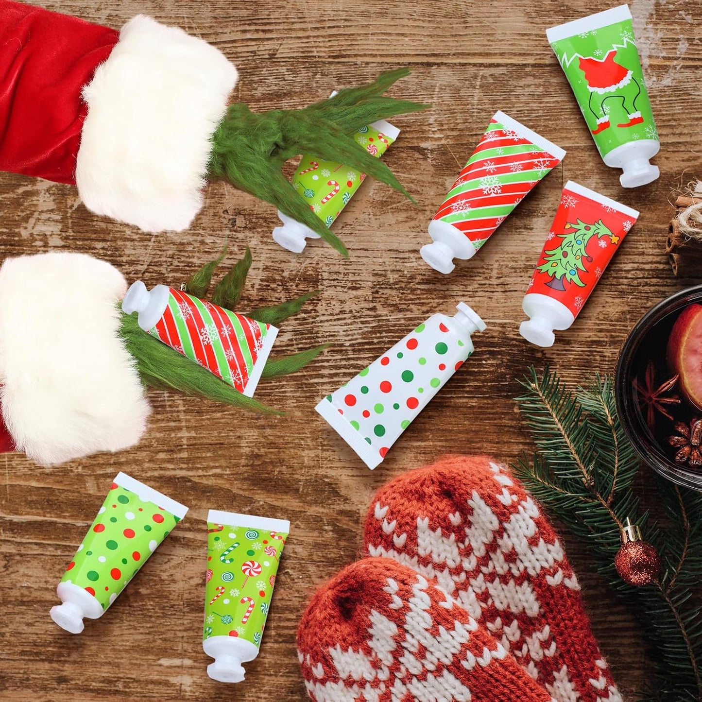 36 Pcs Christmas Hand Cream Gift Set - Travel Size Red & Green Mini Moisturizers for Stocking Stuffers & Holiday Favors