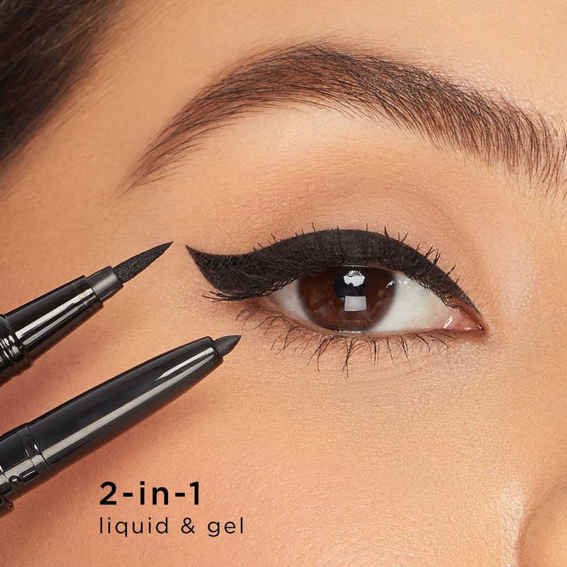 tarte double take eyeliner – 2-in-1 Liquid & Gel Eyeliner for Bold All-Day Wear, Waterproof, Easy to Apply, Vegan, Cruelty-Free, full size, brown