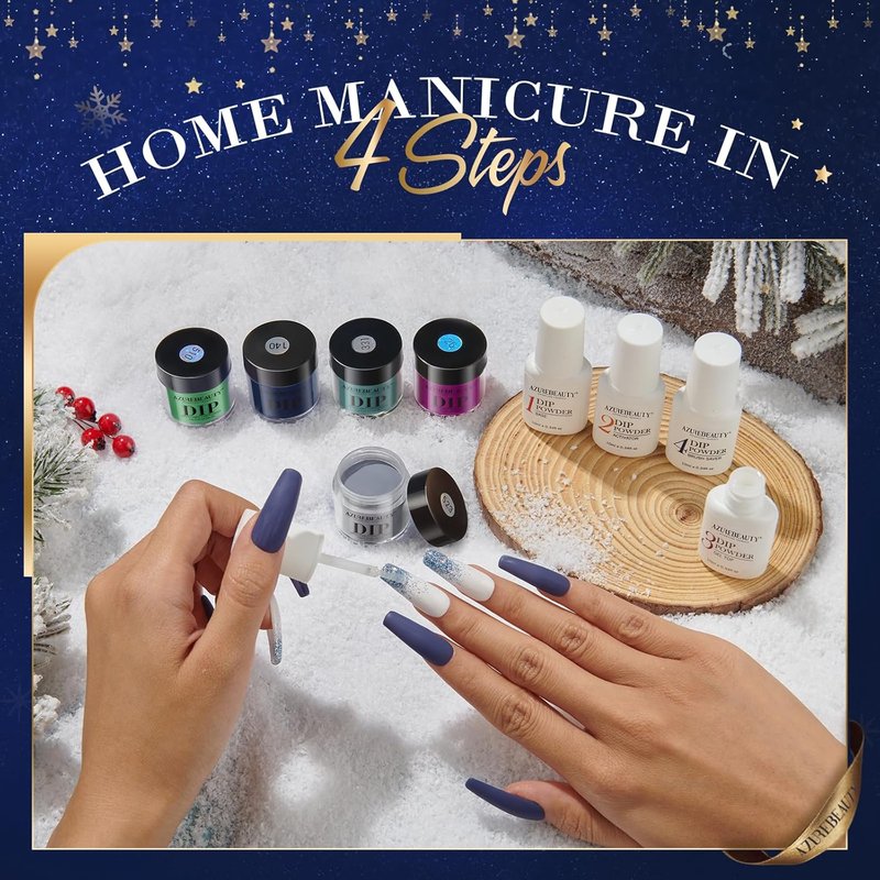 Color Changing Glitter Dip Powder Nail Kit - 20 Magic Colors with Base & Top Coat for DIY French Manicure