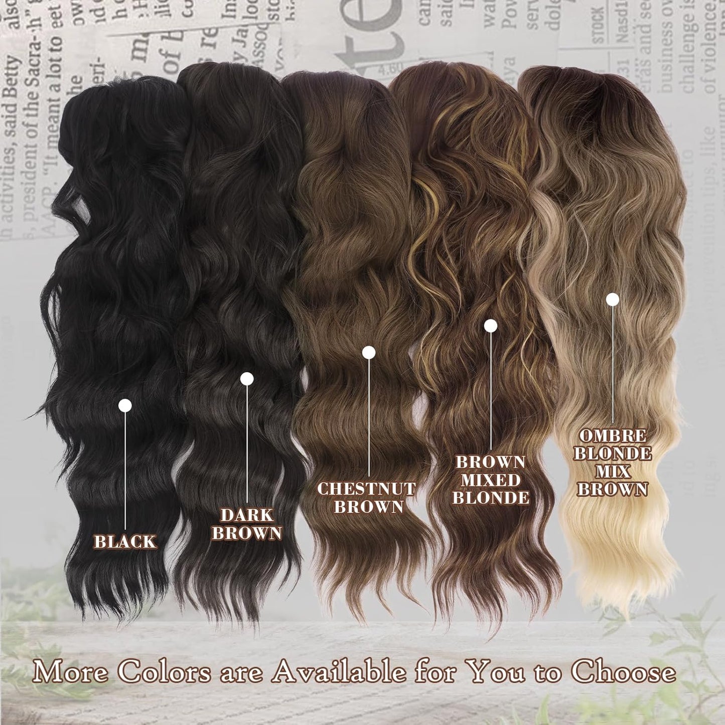 Medium Brown Wig with Bangs for Women - 26 Inch Long Wavy Synthetic Hair for Daily Wear | Natural Look