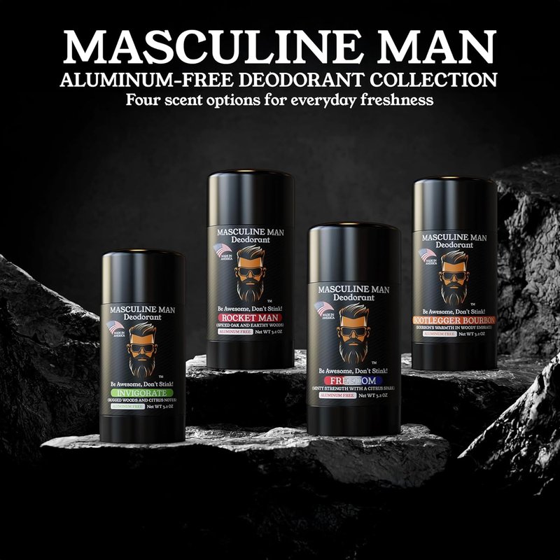 Aluminum-Free Men's Deodorant - Natural Sweat Protection | Stain-Free Stick, 3.2oz (Pack of 2)