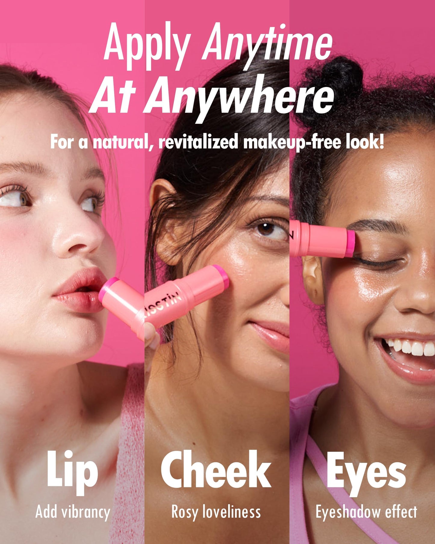 KAHI Multi Balm Max Daily Moisturizer for Face + Kisstin Pink Face Balm Moisturizer Lip and Check Stick | All-in-One Hydrating Lip Balm Eye Cream Neck Cream Make Up Base & Face Mist Moisture Balm Stic