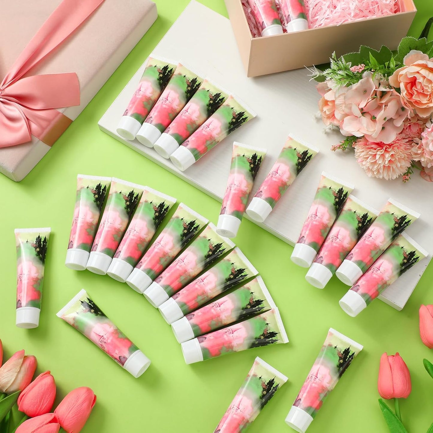 12 Pcs Witch Hand Creams - Pink & Green Halloween Lotions for Party Favors & Decorations