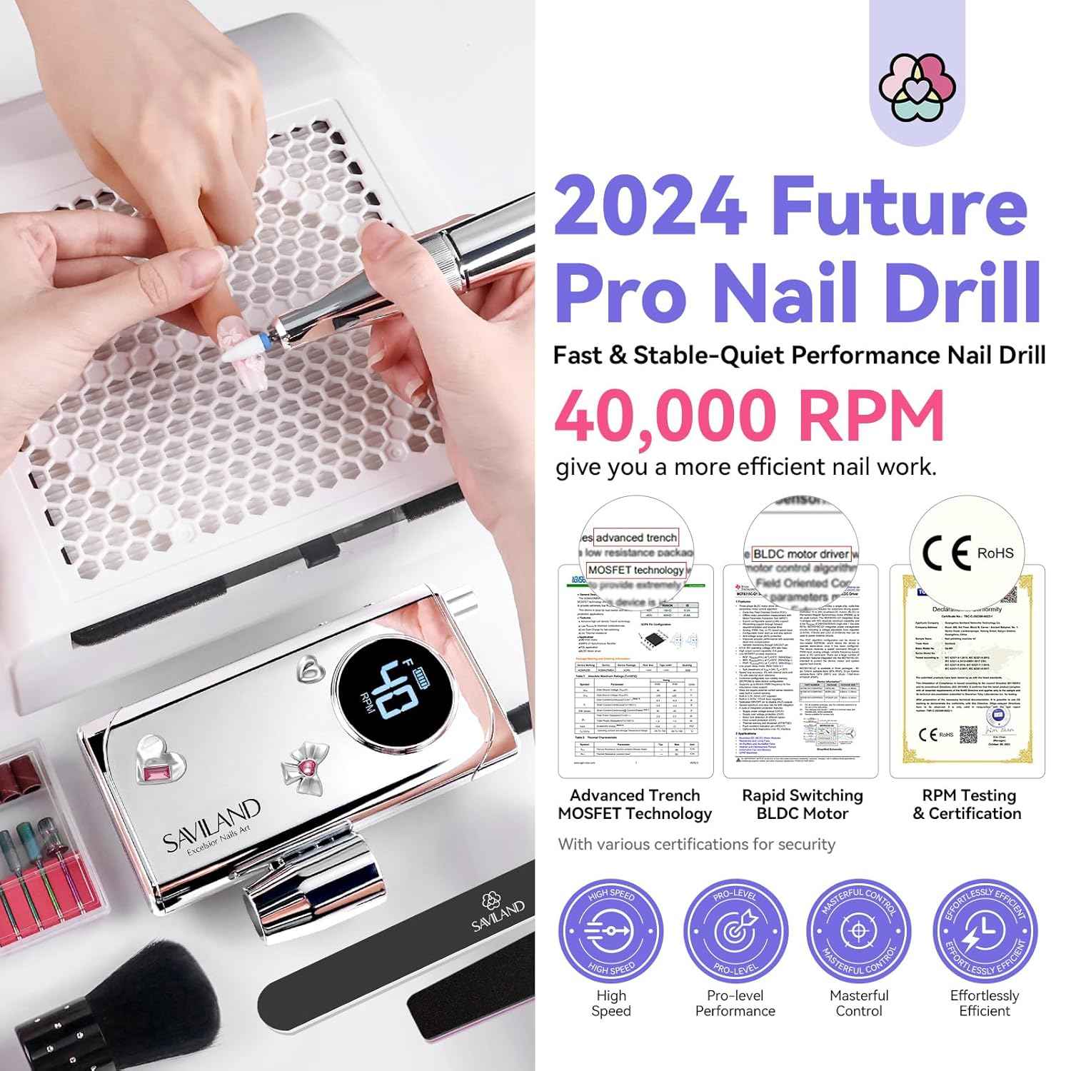 Professional Electric Nail Drill Kit with Cuticle Oil & Vitamin E for Salon Quality Nails