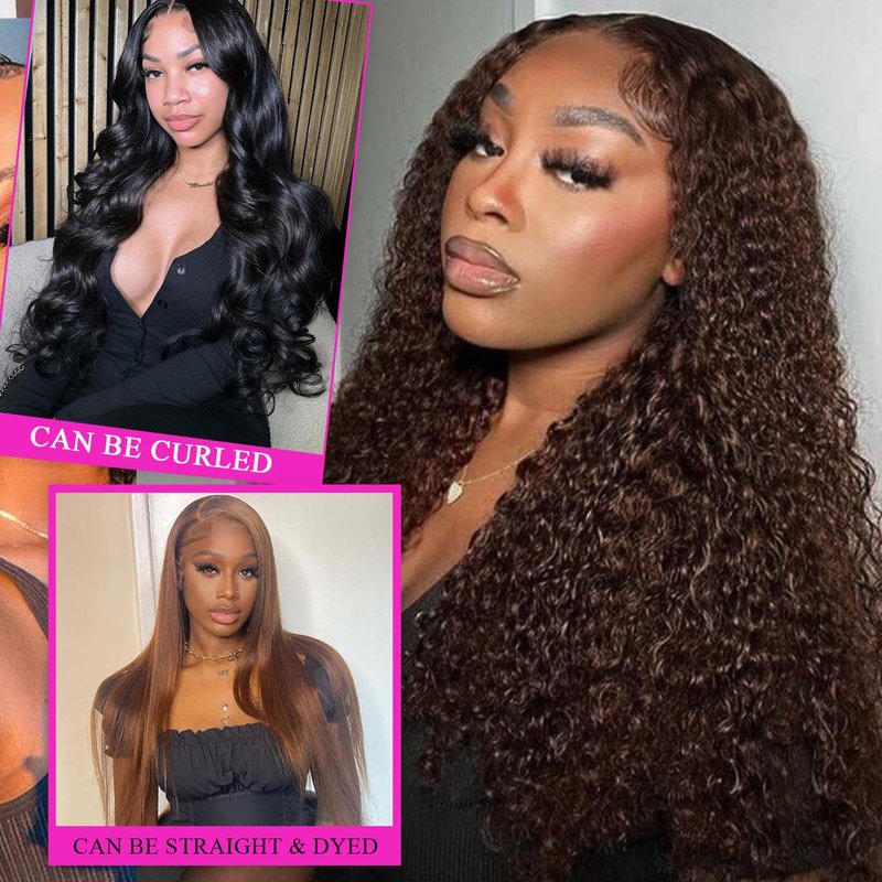 Curly Clip in Hair Extensions Real Human Hair 14inch 100g Invisible & Seamless 100% Brazilian Remy Human Extension Deep Wave Clip ins Extensions Double Weft 8 PCS with 20 Clips #2 Dark Brown