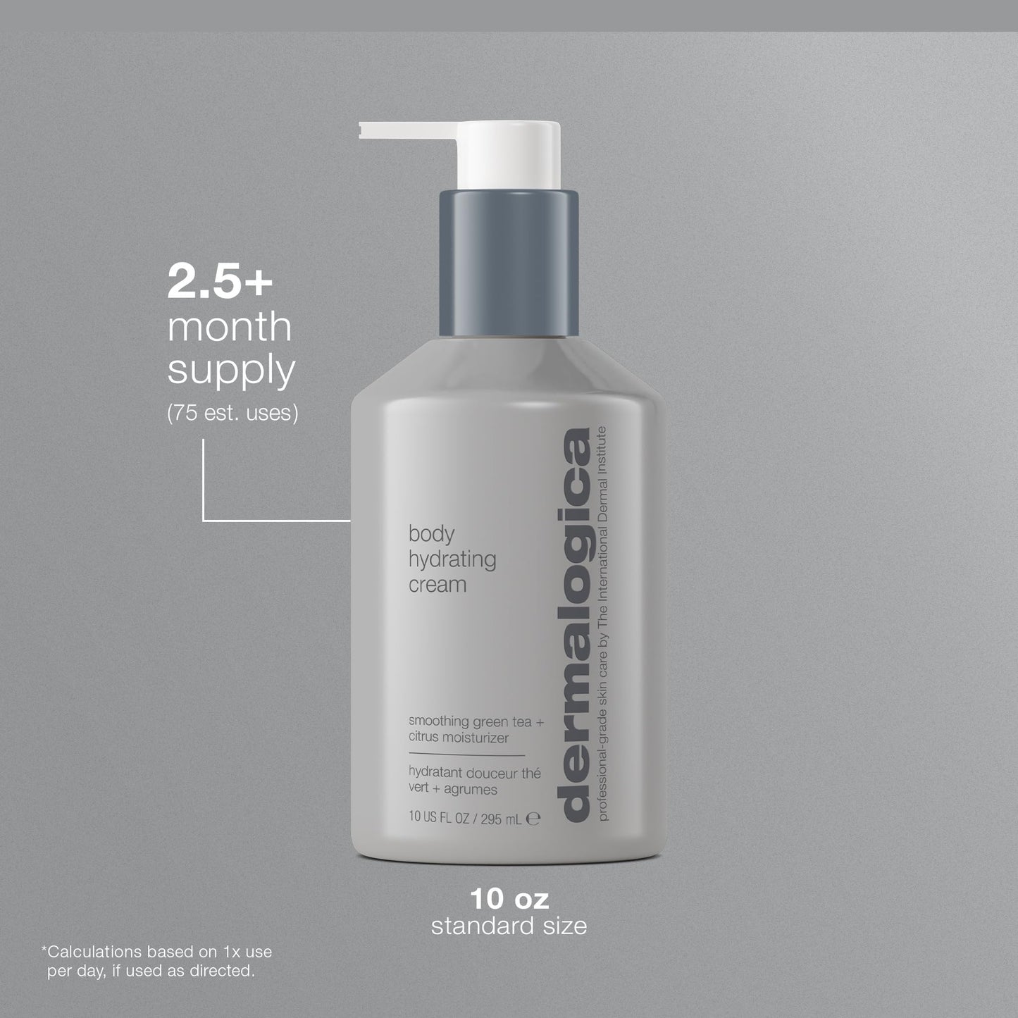 Dermalogica Body Hydrating Cream, Body Lotion with Green Tea and Lemon Oil - Gently Tones and Hydrates Skin To Relieve Dryness, 10 Fl Oz