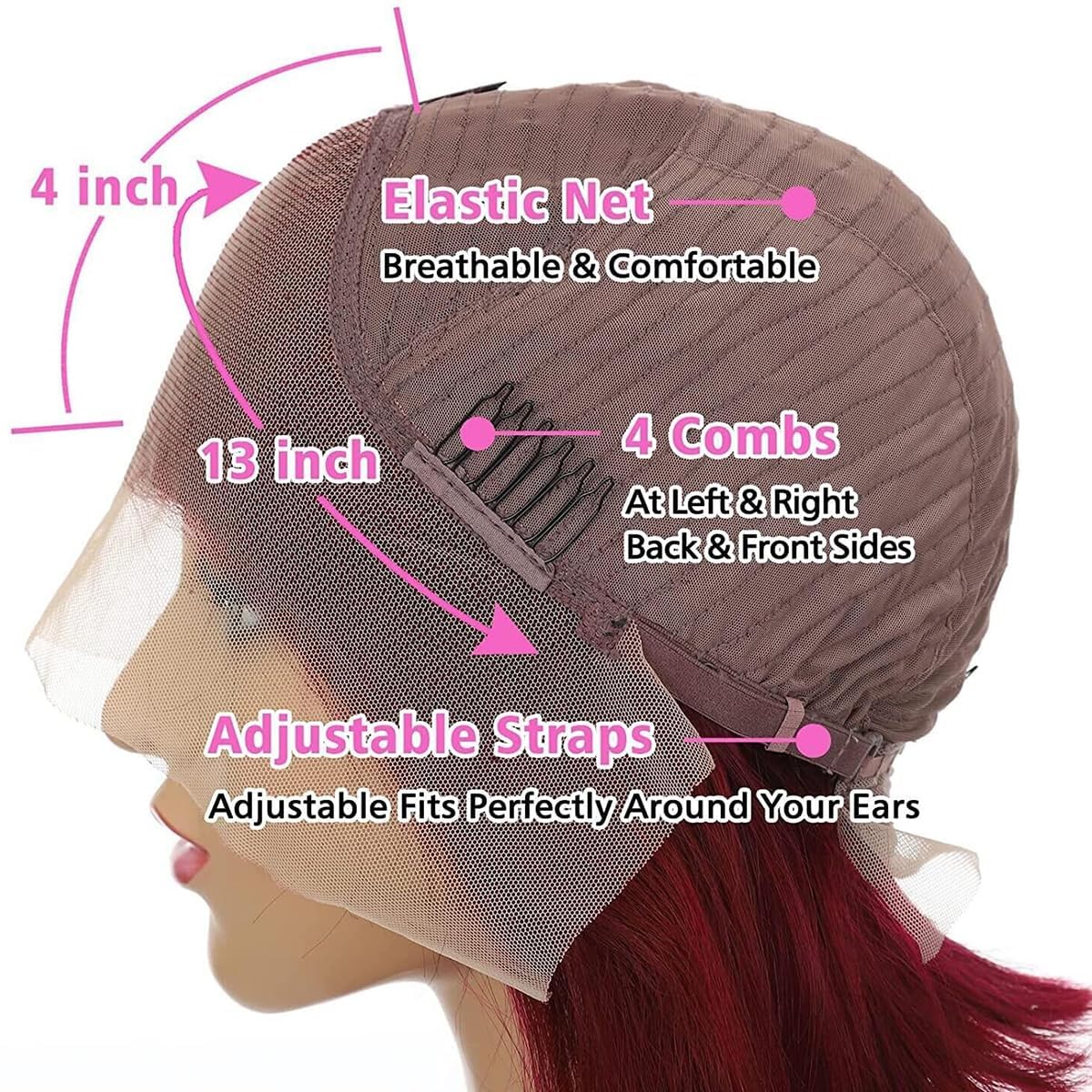 Goldfinch Ginger Orange Highlight Skunk Stripe Short Bob Wigs Human Hair Chocolate Brown Straight Bob Wigs Ombre 13x4 HD Lace Frontal Wigs Brazilian Virgin 150% Density Pre Plucked 8 Inch