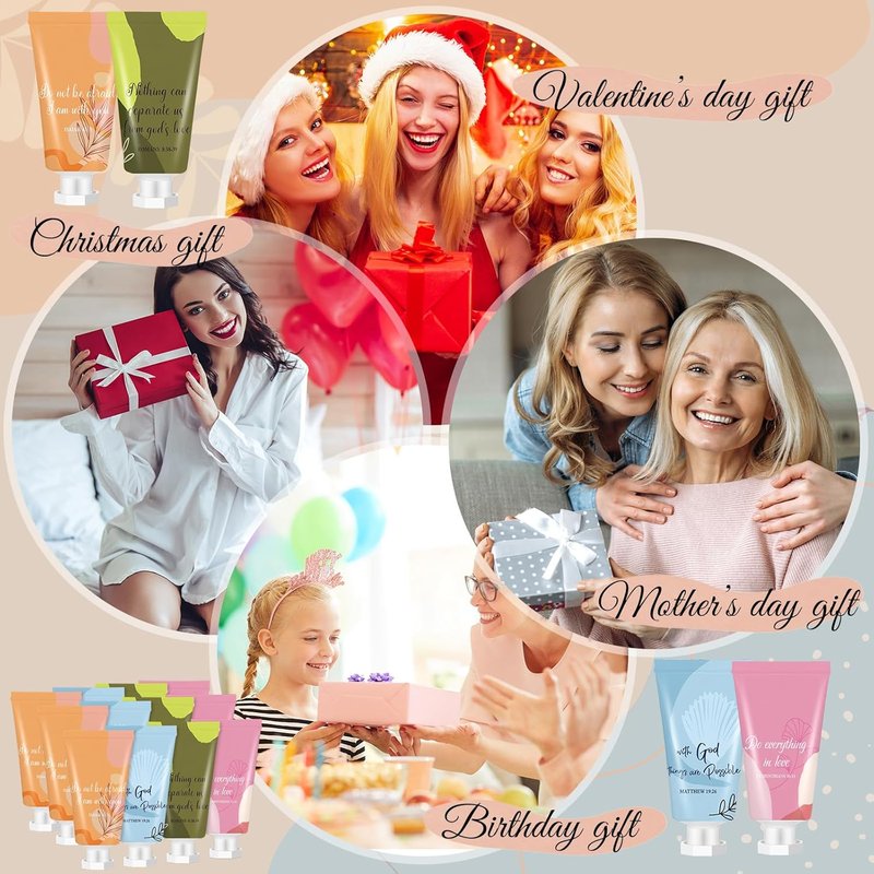 Christian Hand Lotion Set - 24 Pcs Mini Scripture Travel Creams for Women | Perfect Religious Gifts for Teachers, Students & Coworkers