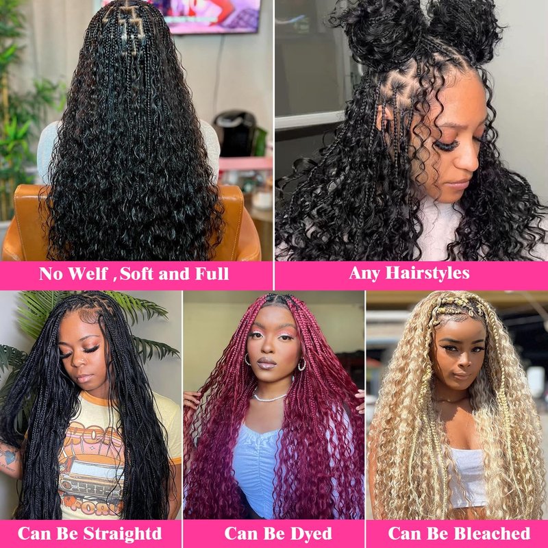 Deep Wave Bulk Human Braiding Hair - 100% Brazilian Virgin Hair for Knotless Braids | 18 Inch, 1B Color, 100g