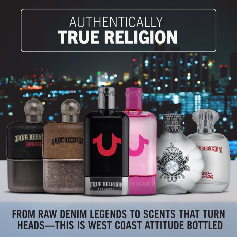True Religion for Men Original Scent - Mens Cologne, Long Lasting Perfume, Men's Fragrance, Eau de Toilette Spray with Notes of Cardamom, Pepper & Cedarwood - 3.4 fl oz / 100 ml