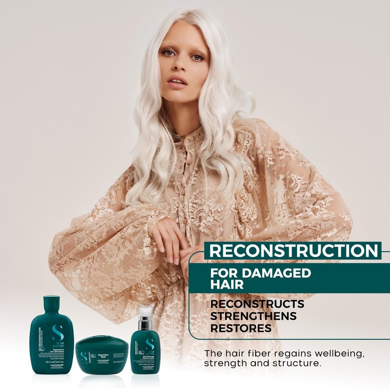 Alfaparf Milano Semi di Lino Reconstruction Reparative Anti Breakage Daily Fluid for Damaged Hair - Bond Building Hair Treatment - Heat Protection Spray - Adds Shine - Strengthening - (4.23 oz)