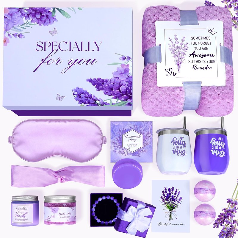 Kaulbiat Valentines Day Gifts for Her -12 Pcs Birthday Gifts for Women Mom Her Best Friend Sister Grandma, Self Care Gift Get well Relaxing Spa Thank you Sympathy Gift Basket Set