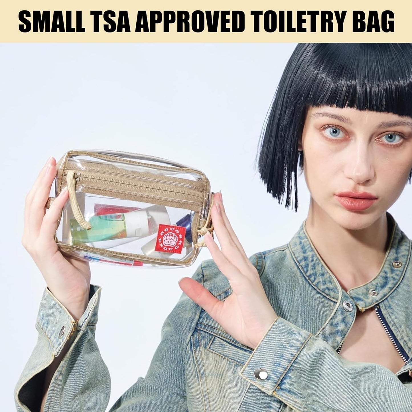 Clear TSA Approved Toiletry Bag - Small Leakproof PVC Travel Pouch | Makeup Cosmetic Organizer for Women