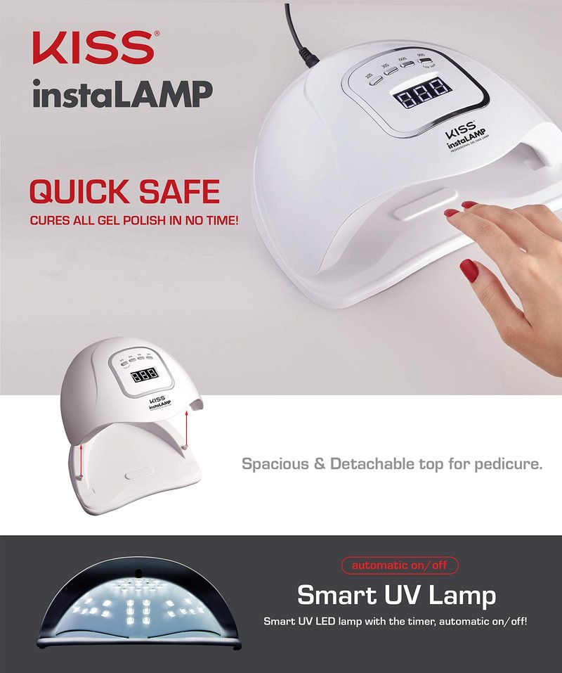 Red by Kiss instaLAMP Professional Gel Nail Lamp 45 UV LEDs with 4 Timers