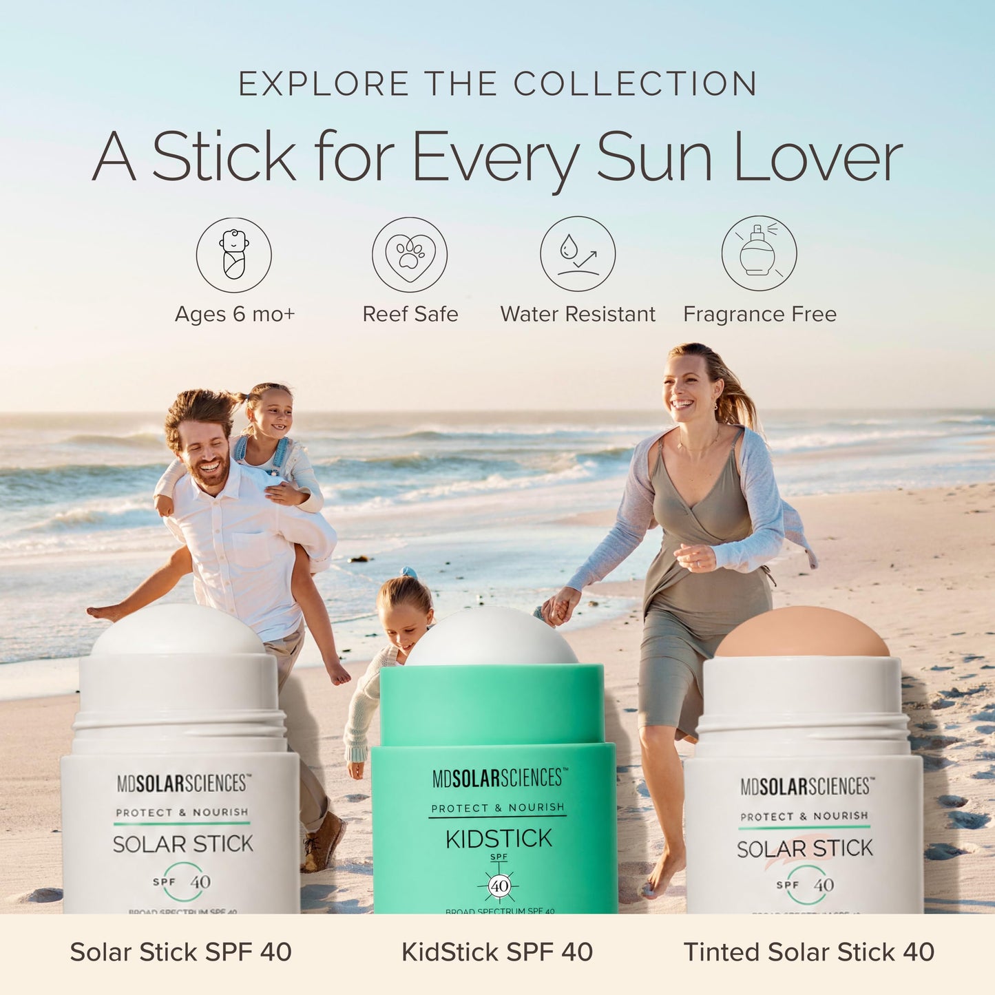 MDSolarSciences Solar Stick SPF 40 – Water-Resistant Mineral Sunscreen – Broad Spectrum UV Protection – Blendable Zinc Oxide Travel Stick – Smooth, Sheer and Natural Matte Finish, 0.6 Oz