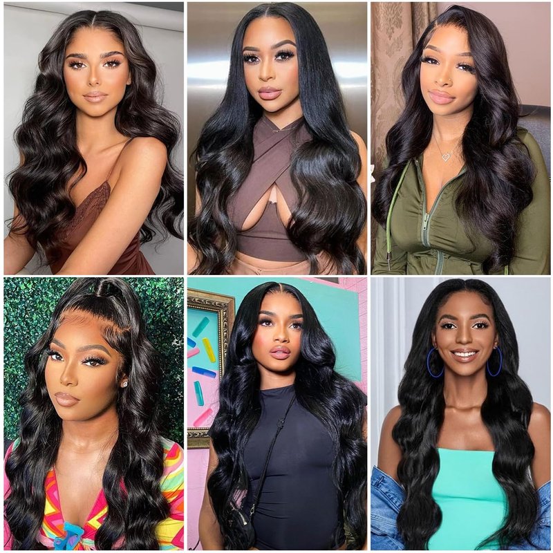 Body Wave Bundles Human Hair 8 10 12 14 Inch Human Hair Bundles 100% Unprocessed Brazilian Virgin Quick Weave 4 Bundle Human Hair Extensions for Black Women Natural Color