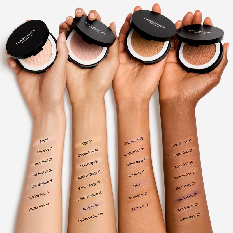 bareMinerals Original Pressed Powder Foundation Mineral SPF 15 – Talc-Free, Luminous Finish, Buildable Coverage, Vegan, Clean Beauty