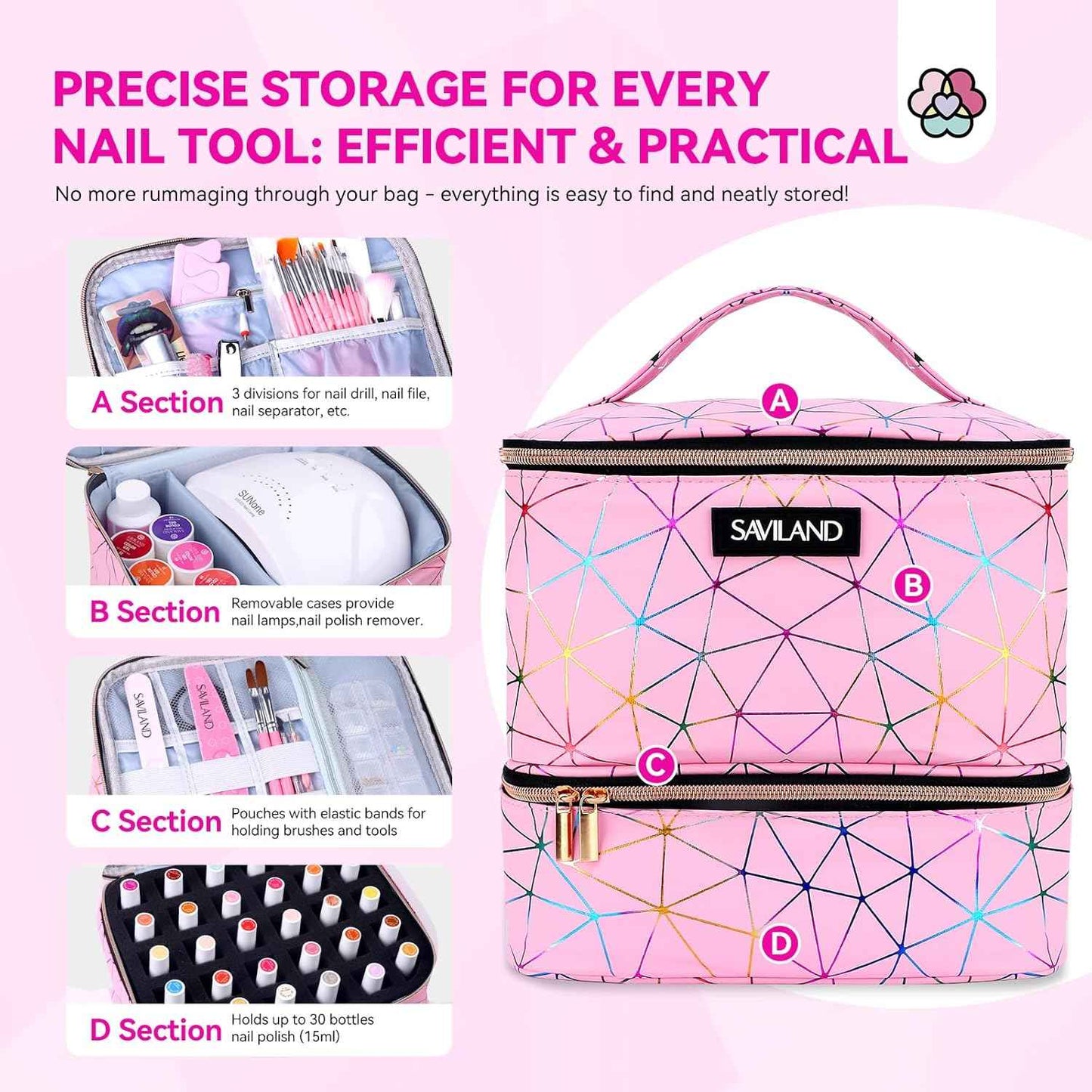 Nail Art Supplies Kit with 12 Color Nail Polish Pens & PU Leather Organizer Bag - Includes Nail Lamp & Manicure Tools