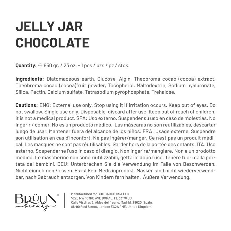 BRÜUN Chocolate Jelly Mask Jar Face Care Rubber Mask