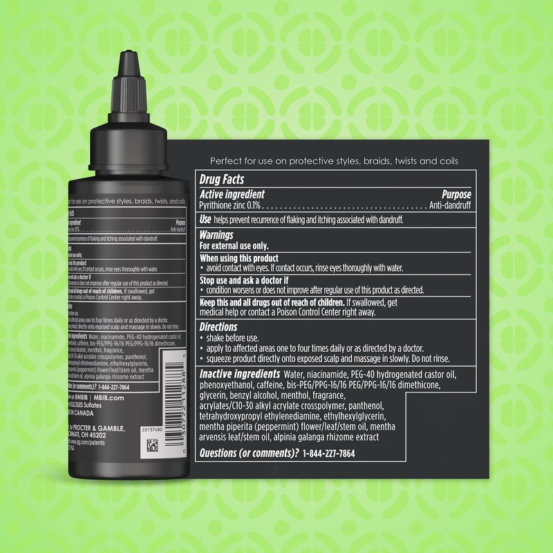 MY BLACK IS BEAUTIFUL Cooling Scalp Serum, Dandruff Treatment, For Coily Hair and Protective Styles, Dry and Itchy Scalp Treatment With Pyrithione Zinc, With Cooling Mint, Sulfate Free, 4.2 fl oz