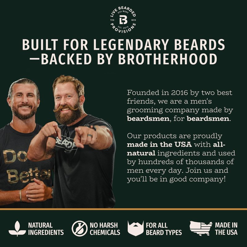 Live Bearded Complete Beard Grooming Kit - Wash, Conditioner, Butter and Oil - Made in the USA with All-Natural Ingredients - Mens Groom Set | Legend Scent - Sandalwood, Vanilla