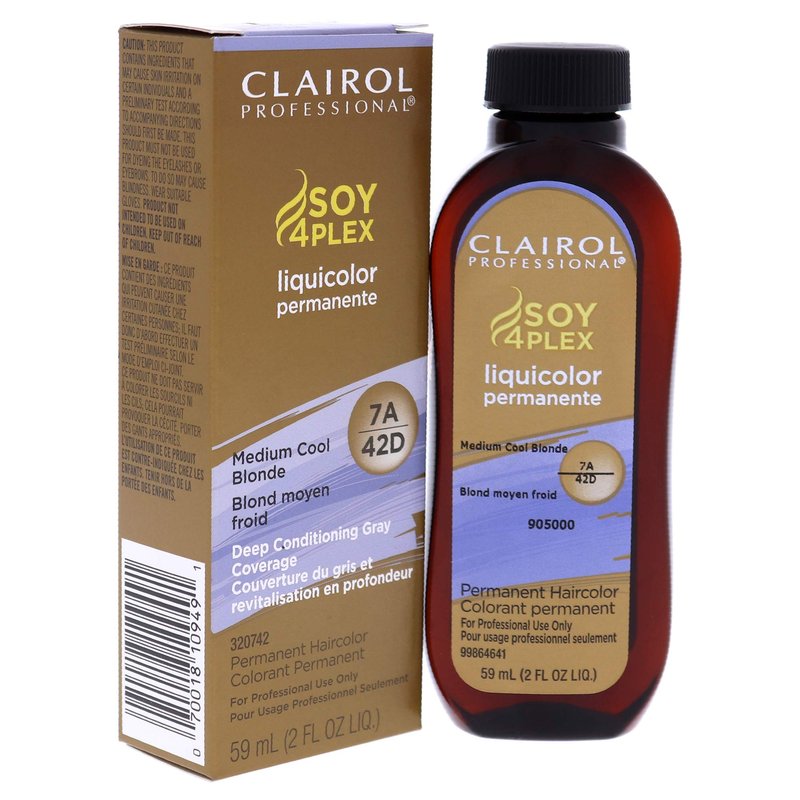 Clairol Professional Permanent Liquicolor, 7a Medium Cool Blonde, 2 Fl Oz - Packaging May Vary