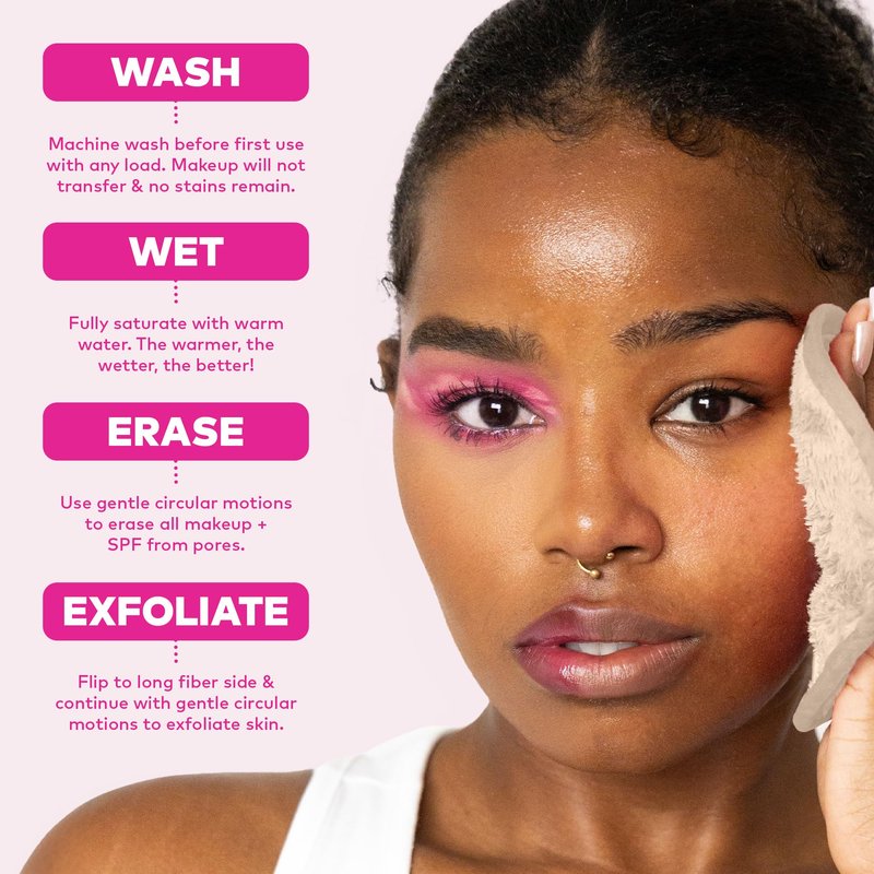 The Original MakeUp Eraser 7-Day Set, Erase All Makeup With Just Water, Including Waterproof Mascara, Eyeliner, Foundation, Lipstick, Sunscreen, and More! (Sweet Cream), 7ct