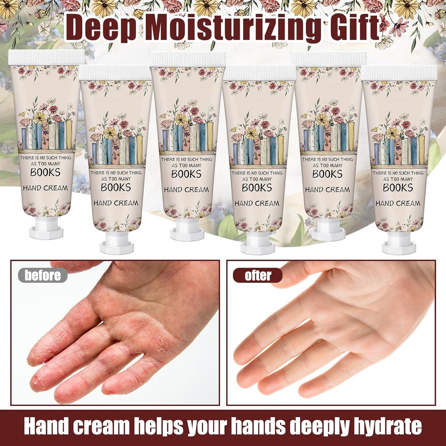 48 Pcs Christmas Hand Cream Set - Mini Travel Lotion for Dry Hands - Perfect Book Lover Gift & Stocking Stuffer