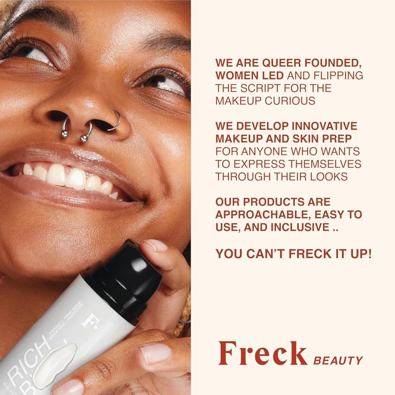 Freck Beauty RICH Babe Protect + Prime Serum, 1oz. | Hydrating Face Primer, Serum Makeup Primer for Smooth Skin, Glow Barrier Protection | Moisture Barrier to Protect and Balance Skin