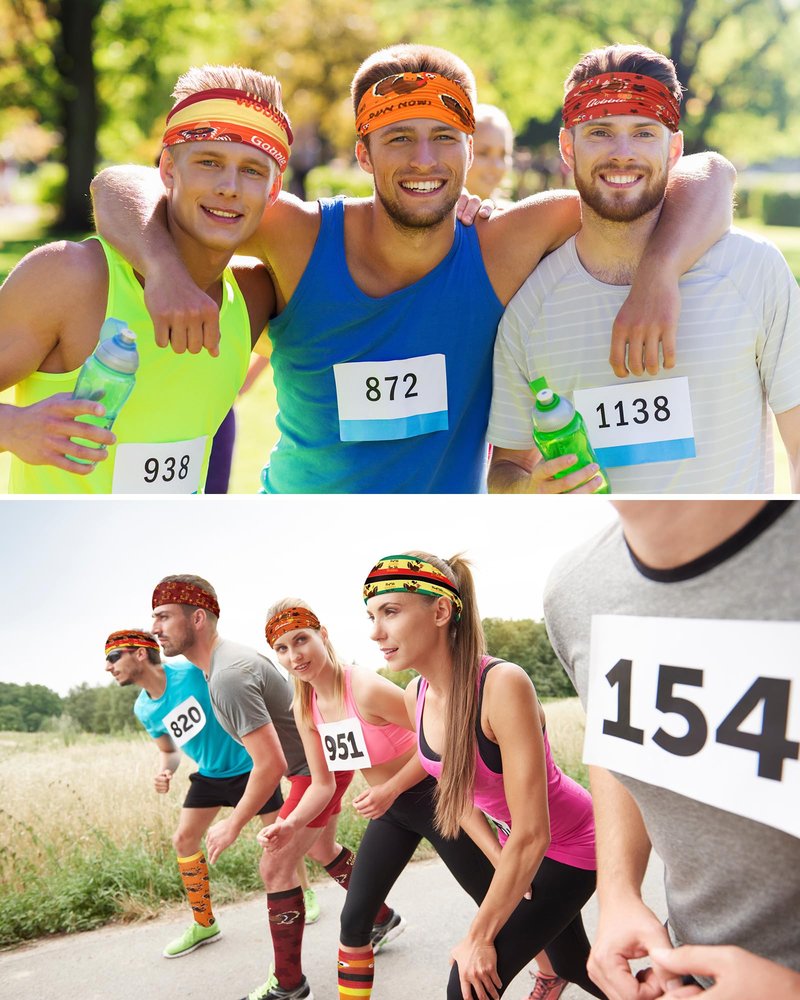 ShinyMatch 18 Pcs 18 Pcs Thanksgiving Turkey Trot Costume Set Turkey Sports Headbands Running Socks for Men Women