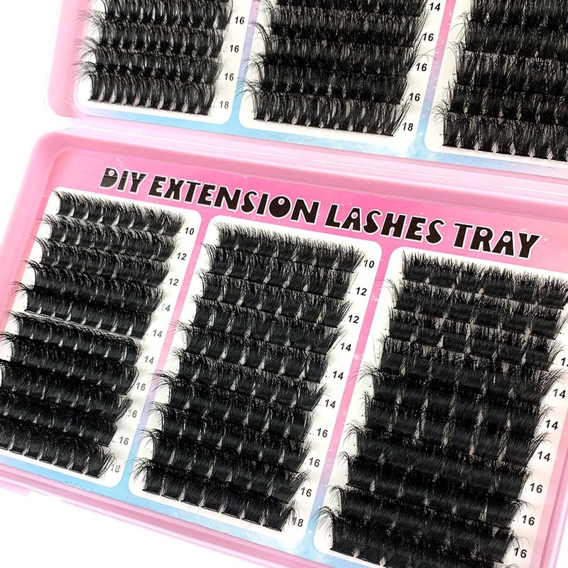 UMIRYAO 200D-60D large capacity eyelash book single cluster artificial mink false eyelashes 500pcs thick eyelashes 0.07mm D curly false eyelashes 10-18mm mixed mink lashes (ZH01/60pai)