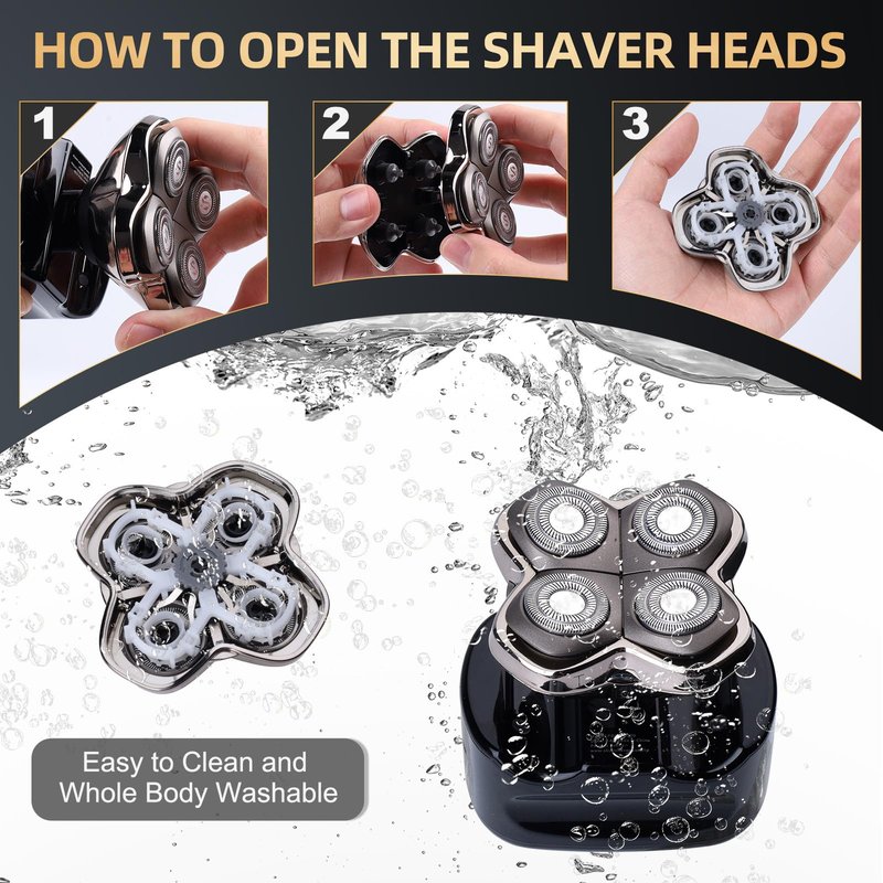 2Pack Pro 4 Shaver Replacement Heads Compatible with Skull Pitbulls Gold PRO, Silver PRO, Platinum PRO Head Shavers, Electric Shaver Half Head for Men/Women (2 PACK FOUTE)